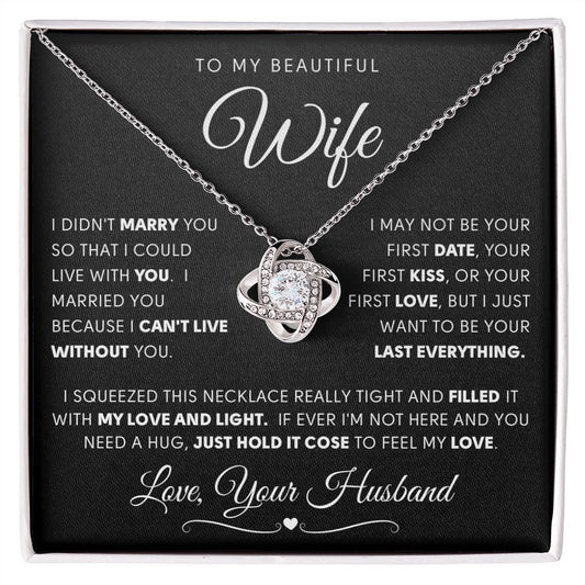 To Beautiful Wife | Love Knot | 14K White Gold | Card-B